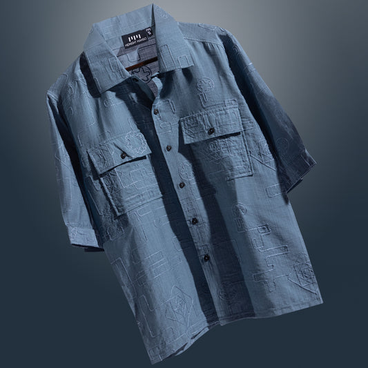 ICE BLUE LINEN SHIRT